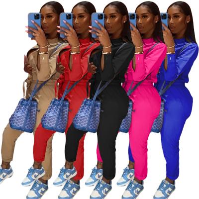 China 2021 Breathable Fall Fashion Long Sleeve Women Overalls Rompers With Long Pants for sale