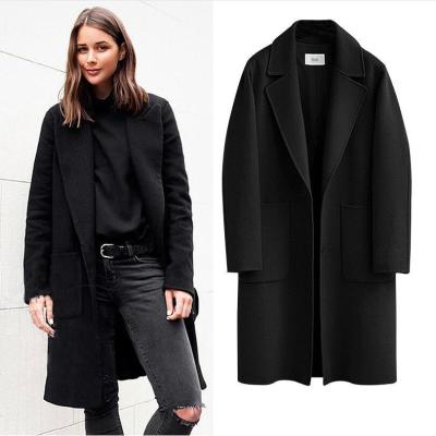 China 2021 women woolen anti-shrink cardigan and fall winter coat long for ladies cotton cardigan coat long for sale