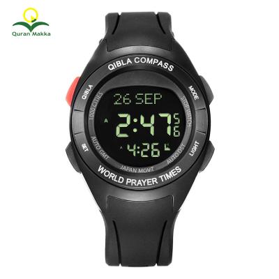 China Factory Sale Alfajr Azan Watch Muslim Black Al Fajr Alarm Azan Watches For World Prayer With Time Compass Alarm for sale