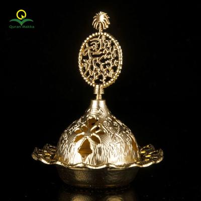 China Arabic Islam Middle Eeast Gold Plated Arabic Middle East Incense Stick Holder Bakhoor Censer for sale