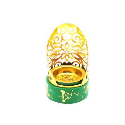 China Eeast Islam Air Purifying Metal Cover Middle Arabic Islamic Bakhoor Incense Holder Censer for sale