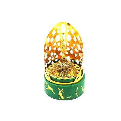 China Eeast Middle East Gold Plating Metal Incense Stick Holder Arabic Islamic Middle Eastern Censer for sale