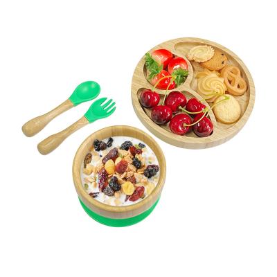 China Eco-Friendly Novelty Dinnerware Baby Feeding Wooden Bamboo Dish For Kids for sale