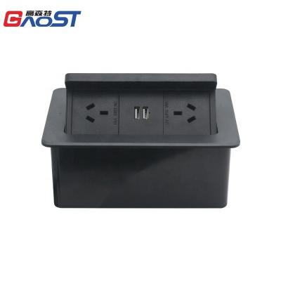 China Convenient Australia Standard Table Mounted Flip Up Power Outlets Outlet With USB And Wireless Charger for sale