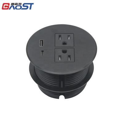 China Convenient Desktop Electric Power Grommet With 2 USB Charger for sale