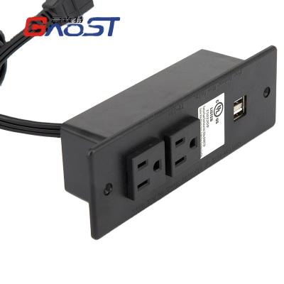 China 2*USA 5V 2.1A Commercial Cheap Desktop Power Socket Universal Integrated Socket for sale