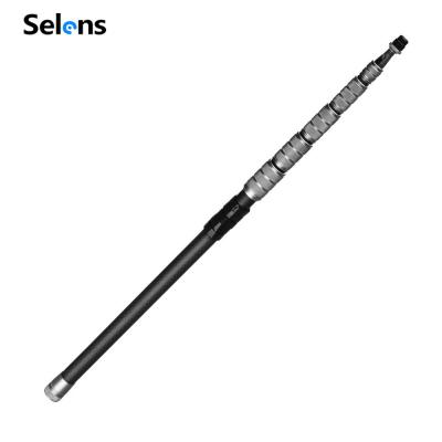 China Grade 10 Carbon Fiber Tube + Aluminum Alloy Selens Microphone Boom Arm Mic Boom Pole Extendable Handheld Portable Mic Arm Microphone Holder for Wide Sound Recording Video for sale