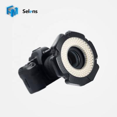 China Selens GE-160 5600K 160 LED Dimmable Macro Ring Continuous Light + Ring Adapter For Nikon Canon Camera 698598 6 Lens for sale