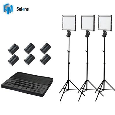 China SELENS GE-500 Dimmable 5600K Daylight LED Video Camera Light Slim Panel Kit Set 698595 for sale