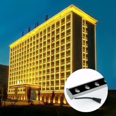 China Outdoor LANDSCAPE facade spotlight wall aluminum housing wash lighting DC24V 18W 24W led wall washer lights for sale