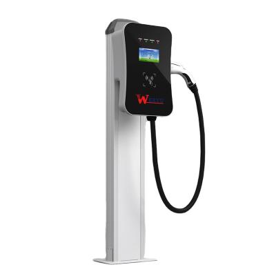 China WEEYU Type 2 EV Charger 7kw Floor Mounted EV Charging Station with OCPP for sale