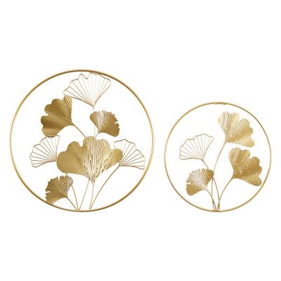 China Luxury Wall Art Hanging Flower Metal Home Interior Decor Frame Living Room Bedroom Wrought Iron Wall Industrial Lobby Display Decor Gold for sale