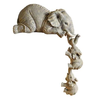 China Hand Painted Collectible Animal Sculpture Art Decor Cute Elephant Figurines Collection For Living Room Bedroom for sale