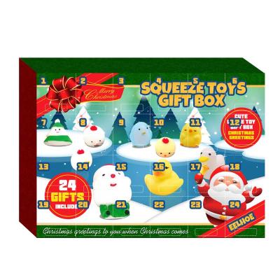 China Package Christmas 2021 Advent Calendar 24 Days Countdown Squeeze Toy Set Blind Surprise Boxes For Kids Child Girls Teen Gift for sale