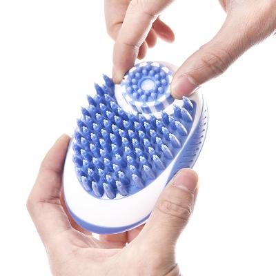 China Suitable Dogs Cats Animals Dog Small Cat Grooming 2 in 1 Massage Pet Wash Bath Brush for sale