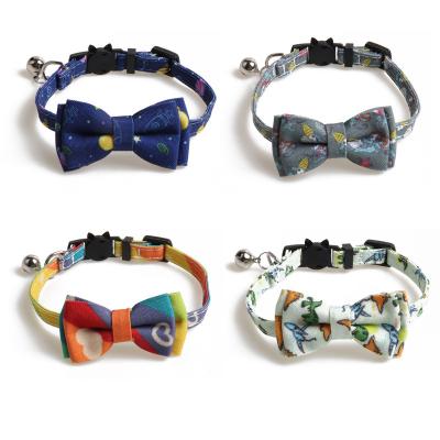 China Padded Cat Collar Bowknot Puppy Chihuahua Collars With Detached Adjustable Safety Bell Buckle Cats Bow Tie Pets Accessories for sale