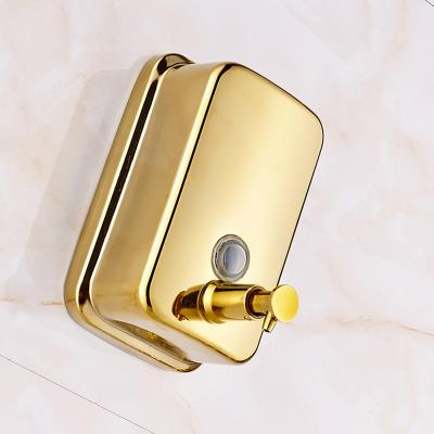 China Wholesale And Retail Modern Bathroom Liquid Soap Dispenser Solid Brass Gold Polished Wall Mount for sale