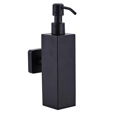 China 200ml Modern Wall Mounted Shower Bottle Pump Stainless Steel Shampoo Dispenser Black for sale