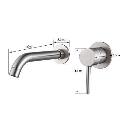 China Sense Faucets Brushed Gold Basin Faucet Concealed Wall Mounted Faucet 360 Rotation Single Handle Faucet for sale