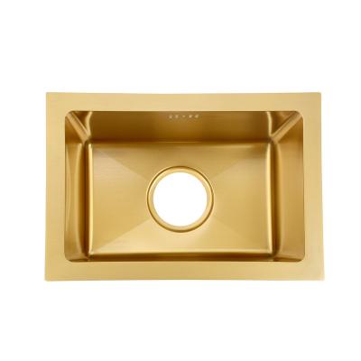 China Without Tap 304 Stainless Steel Single Bowl 45x45 Cm Gold Small Kitchen Sinks For Home Office Or Bar China Sink for sale