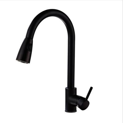 China Thermostatic Faucets Black Kitchen Faucets Pull Out Brass Swivel Spray Water Lower Kitchen Faucet for sale