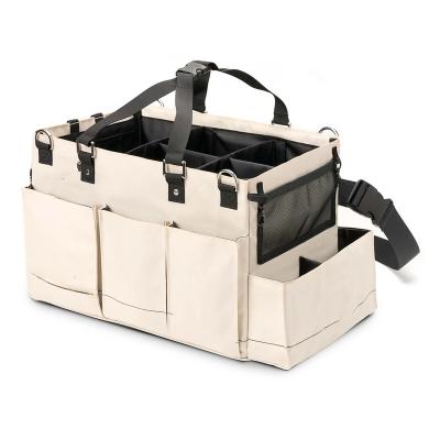 China PORTABLE Folding Stabilized Power Cart Tote Bag with Detachable Divider BEIGE Stabilized Power Supplies Large Organizer for sale