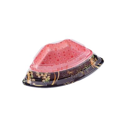 China Japanese Disposable Kitchen Matsuyuhua Sushi Propeller Shaped Box Printed Sushi Crisper Takeout Packed Box for sale