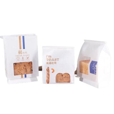 China Manufacturer Price Disposable Self Seal Cotton Paper Bread Toast Bag Packaging Eight Side Sealing Bag for sale