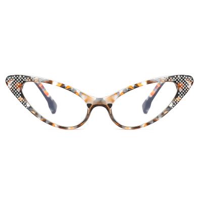 China Excellent Quality Fashionable Eye Cat Leopard Printed Reading Glasses PC Frames for sale