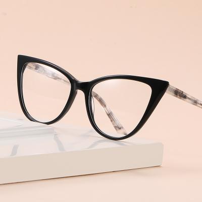 China 2022 Fashionable New Design Acetate Optical Glasses Frames Women Cat Eye New Colors Glasses Frames for sale