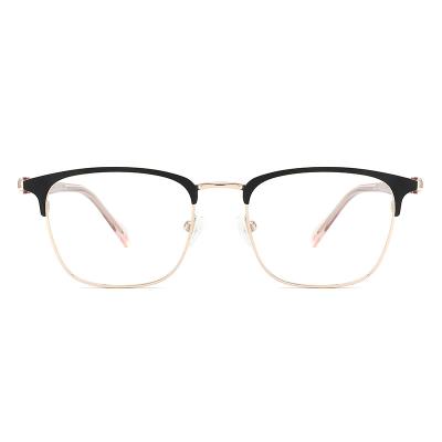 China Fashionable High End Lightweight Luxury Transparent Metal Glasses Frame Optical Square Glasses Gold Silver Frame for sale