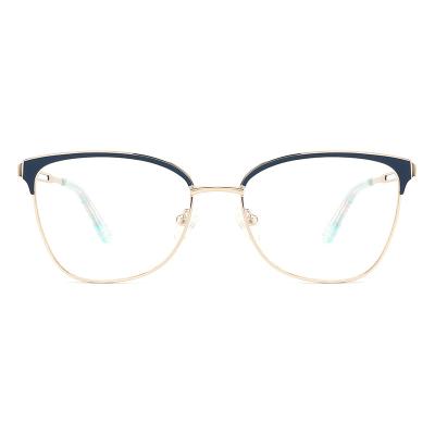 China Trendy Fashion Metal High End Glasses Frame Men And Women Square Optical Glass Single Frame for sale