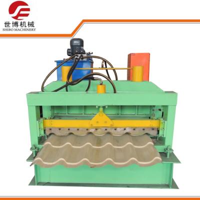 China Glazed Tile Cold Roll Formed Steel Step Tile SHIBO - 1025 Making Machinery​ for sale