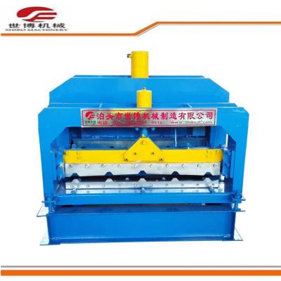 China Roof Tile Trapezoidal Sheet Roll Forming Machine With Hydraulic Cutter 1 Year Warranty for sale