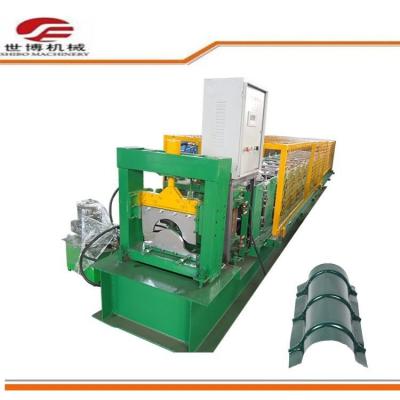 China Colored Steel Ridge Cap Roll Forming Machine 12 Rows Durable Custom Color for sale