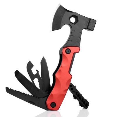 China Multi-function hammer with fire ax new multi-function ax vehicle ax outdoor camping mountaineering hammer with ax combination portable tools for sale