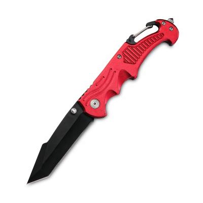 China Techical&Practical Open Slide Style 3Cr13 Blade Knife Pocket Knife Wilderness Survival Steel Red Outdoor Folding Knife With Aluminum Handle for sale