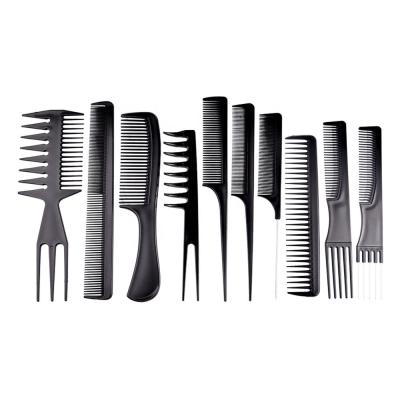 China Home Salon Barber Shop 10 Pieces Professional Styling Comb Set Plastic Hair Care Comb Kits For Salon Barber Hair Set Brush for sale