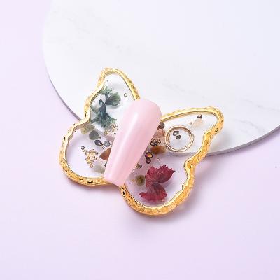 China Art Painting Gel Palette Manicure Drawing Tool Nail Art Tool Palette Polish Holder Display Nail Beauty Salon Butterfly Shape Resin Nail for sale