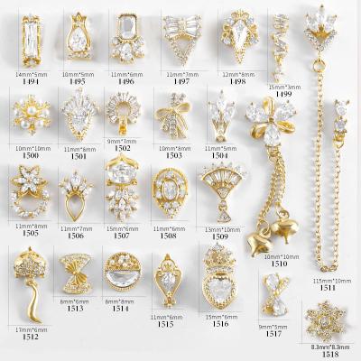 China 22Style Luxury 3D Nail Art Gemstone Jewelry Rhinestones Zircon Jewelry Metallic Studs for 3D Nails Art Decoration for sale