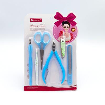 China Personal Care Salon Manicure Pedicure Sets 6 Pcs/Best Nail Clipper Scissor Foot Folder Toe Separator Manicure Pedicure Tool Kits Set Price for sale