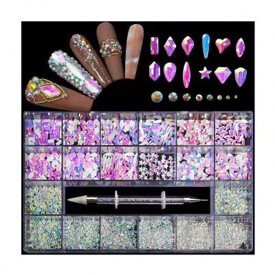 China Large: 360PCS Small: 2500PCS Crystal Rhinestones For Nails Jewelry DIY Charms Accessories Supplies Rhinestone For Nail Art Decoration for sale