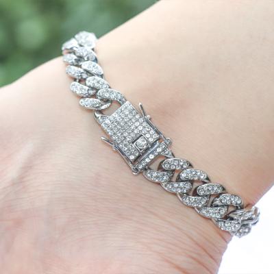 China FASHIONABLE Wholesale Price 18K Gold Plated Micro Inlaid Cubic Zircon Anklet Bracelet Hip Hop Cuban Chain Anklet for sale