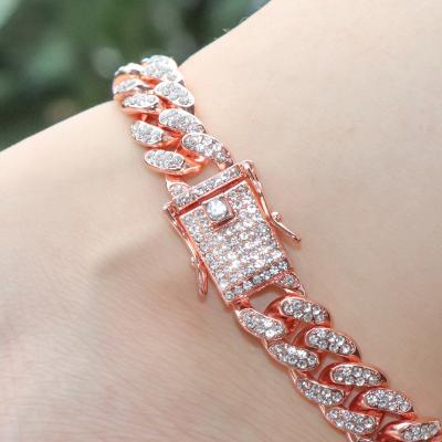 China FASHIONABLE Wholesale Price 18K Gold Plated Micro Inlaid Cubic Zircon Anklet Bracelet Hip Hop Chain Anklet for sale