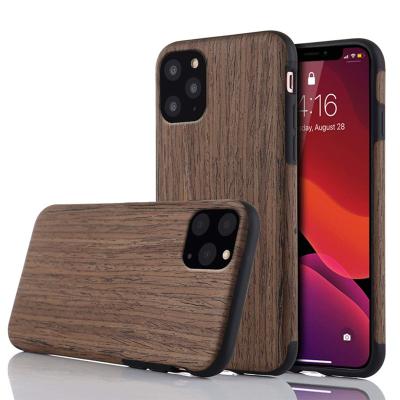 China Hot Sale Soft Silicone TPU Laudtec Amazone Slim Back Cover Wood Material TPU For iPhone 11 Pro Max for sale