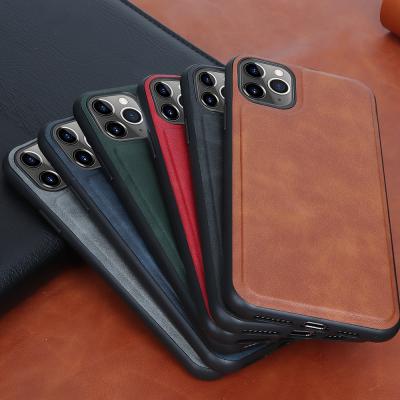 China Custom Laudtec Logo Luxury Shockproof Leather Phone Protector Cover Case for iPhone 12, for iPhone 12 Pro Max for sale