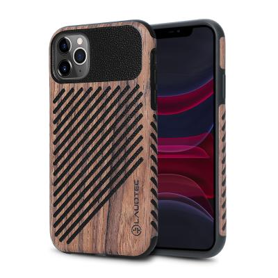 China Laudtec Super Anti-drop Wooden Phone Case Covers Premium Leather Phone Case For iPhone 12 For iPhone 12 for sale