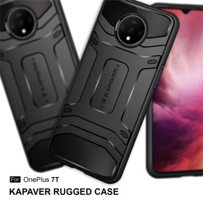 China 2019 KAPAVER TPU For Oneplus 7T Rugged Solid Black Shockproof Slim Back Cover Case for sale