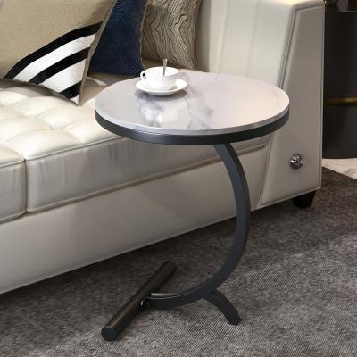 China Hot Adjustable Living Room Furniture Round Slate Light Luxury Round Side Table (Other) Coffee Table Living Room Furniture for sale