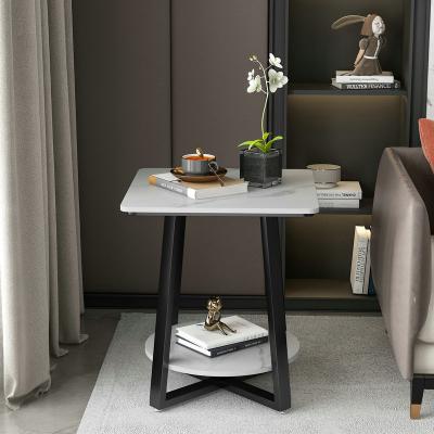 China (Other) hot sale square glass coffee table adjustable marble coffee table edge coffee table with side table for sale